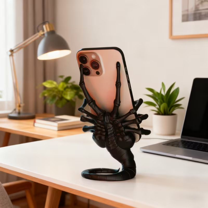 Action Figure Stand - Suporte Criativo para Celular Alien Facehugger,